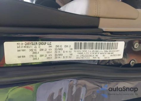 2013 Dodge Durango Citadel z USA, uszkodzony, nr VIN 1C4RDJEG2DC505114